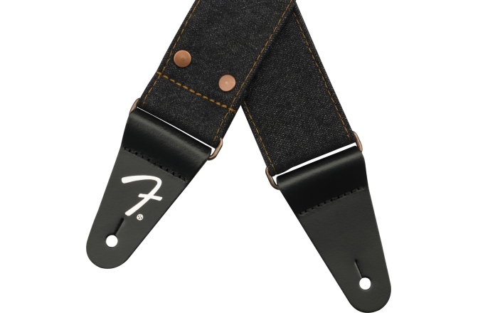 Curea chitară Fender x Wrangler Riveted Denim Strap Black