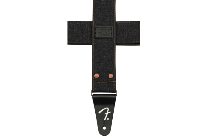 Curea chitară Fender x Wrangler Riveted Denim Strap Black