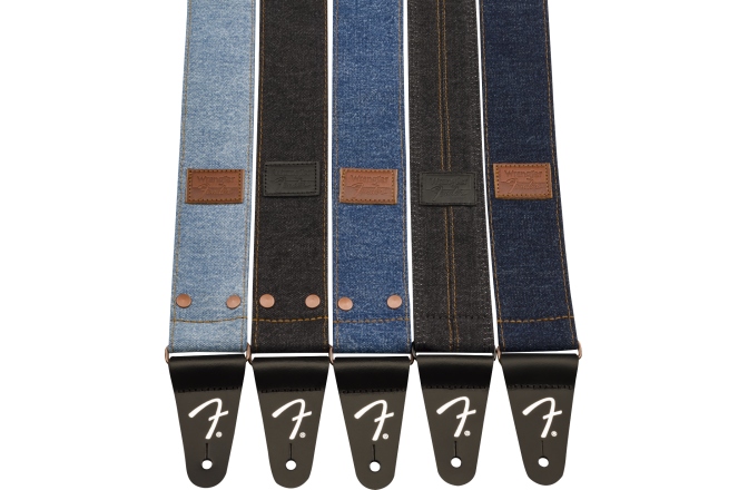Curea chitară Fender  x Wrangler Riveted Denim Strap Indigo