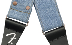 Curea chitară Fender x Wrangler Riveted Denim Strap Light Indigo
