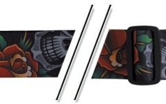 Curea chitară Gewa F&S Tattoo-Edition Skulls and Roses Black