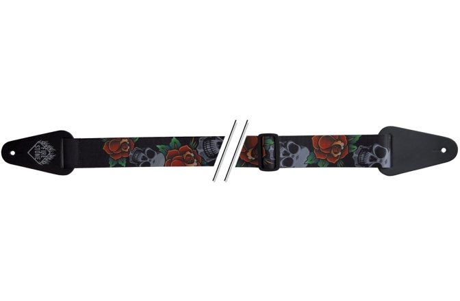 Curea chitară Gewa F&S Tattoo-Edition Skulls and Roses Black