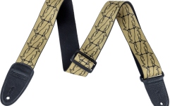 Curea chitară Gretsch Guitars Alternating Gold Penguins Strap Black