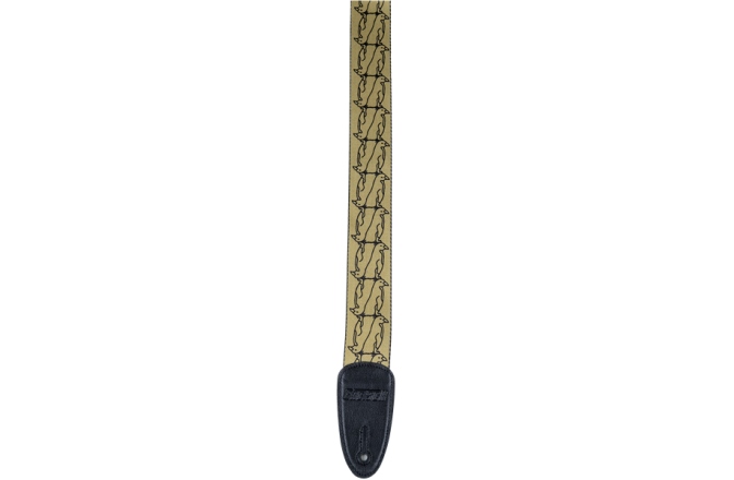 Curea chitară Gretsch Guitars Alternating Gold Penguins Strap Black