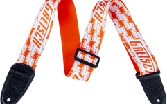 Curea chitară Gretsch Guitars Alternating Orange Penguins Strap White