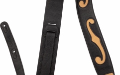 Curea chitară Gretsch Guitars F-Holes Leather Strap Black and Tan 3"
