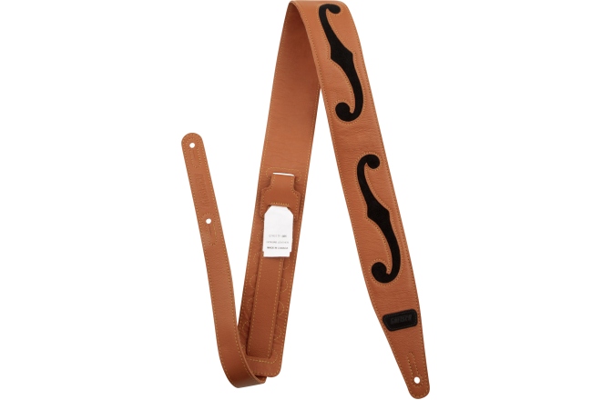 Curea chitară Gretsch Guitars F-Holes Leather Strap Orange and Black 3"
