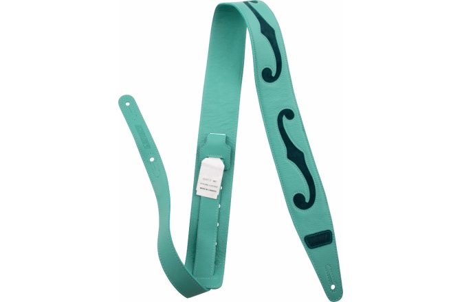 Curea chitară Gretsch Guitars F-Holes Leather Strap Surf Green/ Dark Green Accents 3"