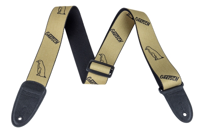 Curea chitară Gretsch Guitars Gold Penguins Strap Black