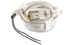 Curea chitară Gretsch Guitars Vintage Tooled Leather Guitar Strap White