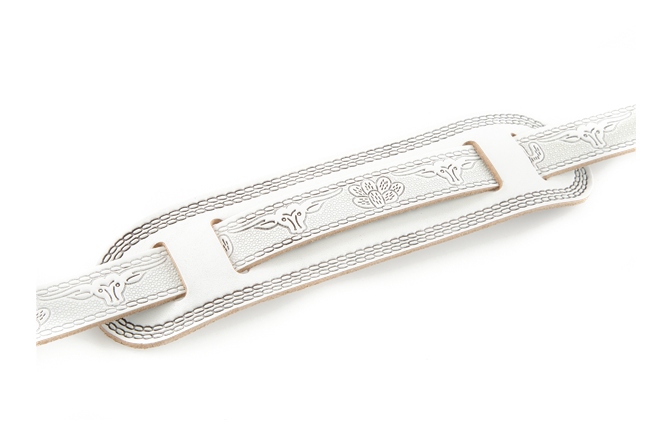 Curea chitară Gretsch Guitars Vintage Tooled Leather Guitar Strap White