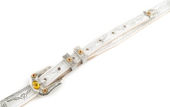 Curea chitară Gretsch Guitars Vintage Tooled Leather Guitar Strap White