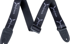 Curea chitară Gretsch Guitars Wing Logo Pattern Strap Black with Gray Logos