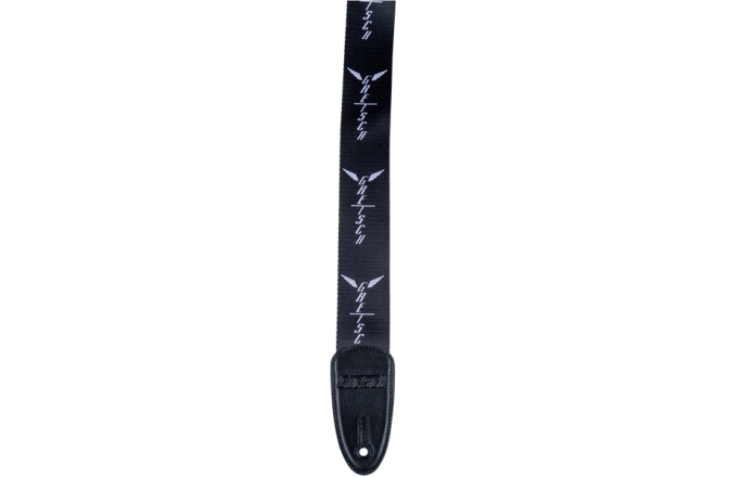 Curea chitară Gretsch Guitars Wing Logo Pattern Strap Black with Gray Logos