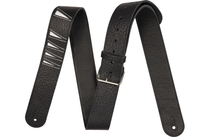 Curea chitară Jackson Shark Fin Leather Strap Black and White 2"