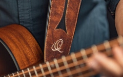 Curea chitară Ortega Bass Leather Strap - Chestnut Tree 90mm extra long