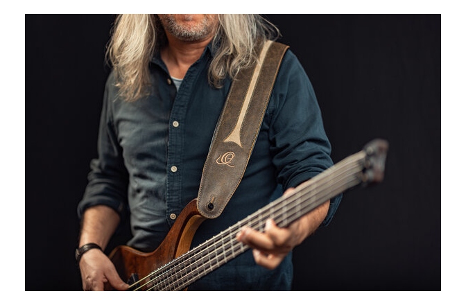 Curea chitară Ortega Bass Leather Strap - Desert Stone 90mm extra long
