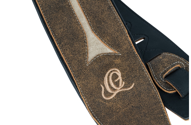 Curea chitară Ortega Bass Leather Strap - Desert Stone 90mm extra long