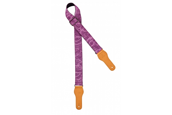 Denim guitar strap - purple