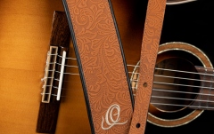 Curea chitară Ortega Genuine Leather Strap - Byzantine Bourbon
