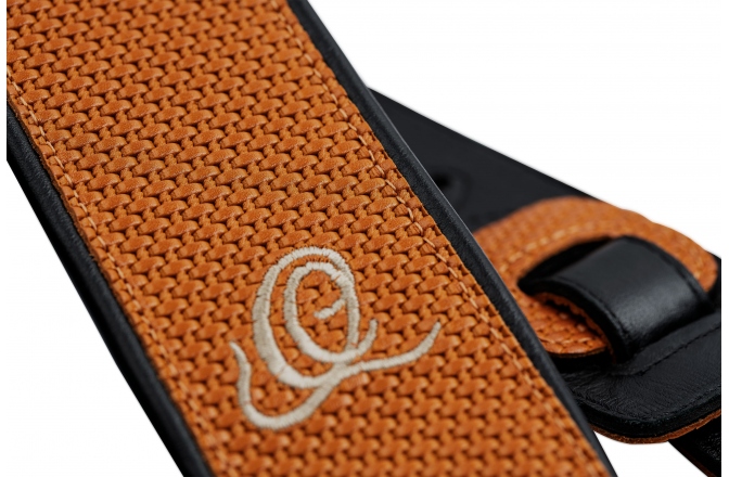 Curea chitară Ortega Genuine Leather Strap - Orange Braid