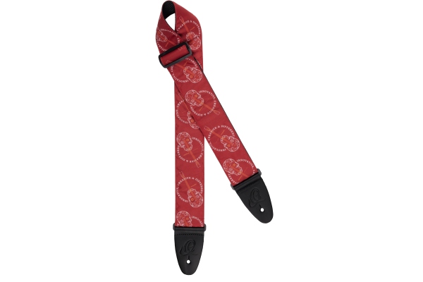 Nylon Guitar Strap - Burgundy Red Skull 65mm Nylon Guitar Strap - Burgundy Red Skull 65mm
