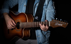 Curea chitară Ortega Suede Leather Strap Ash OSSU-10