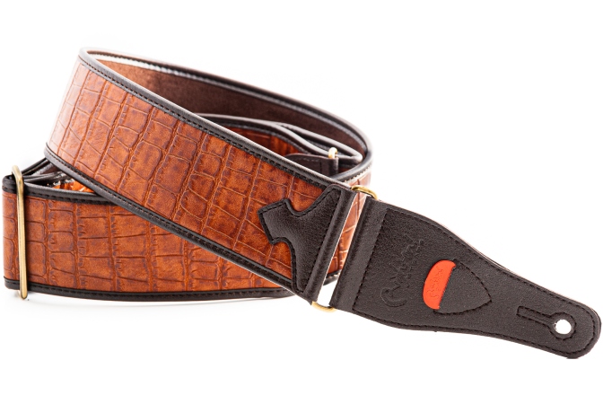 Curea chitară RightOn Alligator  Light Brown