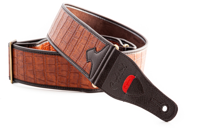 Curea chitară RightOn Alligator  Light Brown
