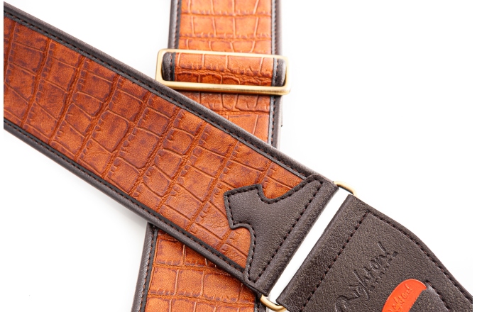 Curea chitară RightOn Alligator  Light Brown