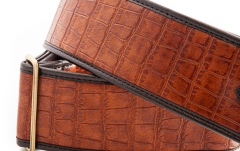 Curea chitară RightOn Alligator  Light Brown