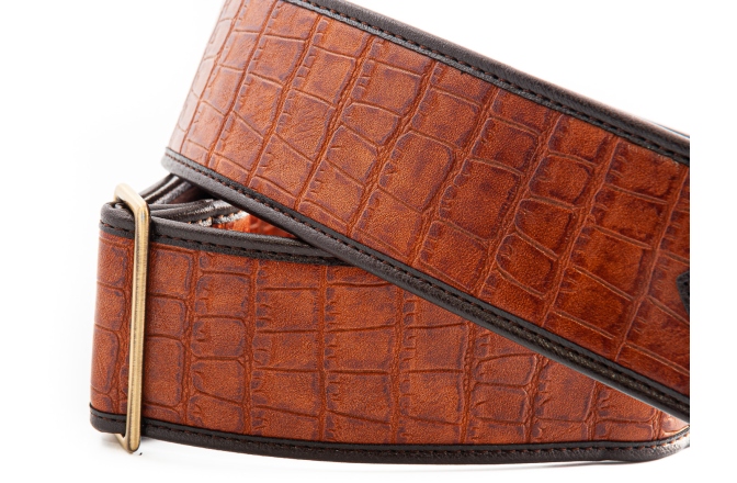 Curea chitară RightOn Alligator  Light Brown