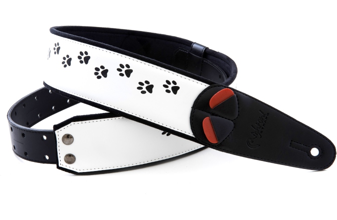 Curea chitară RightOn Cat White