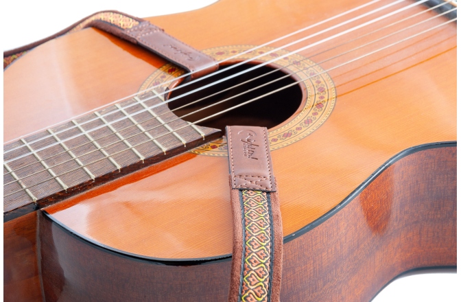 Curea chitară RightOn Classical-dual-hook Havana Brown