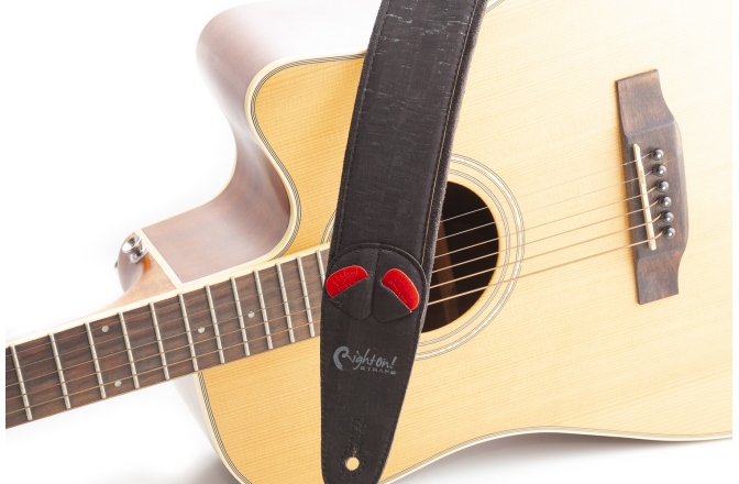 Curea chitară RightOn Cork Black