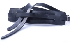 Curea chitară  RightOn Leathercraft Slim 070 Black