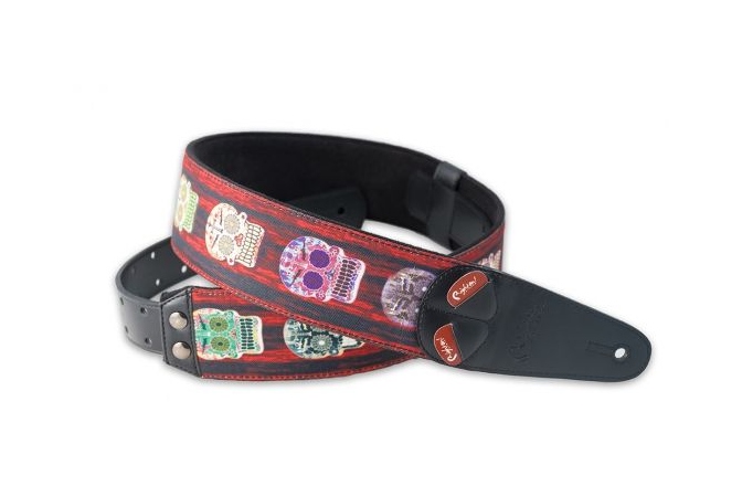 Curea chitară  RightOn Mojo Skulls