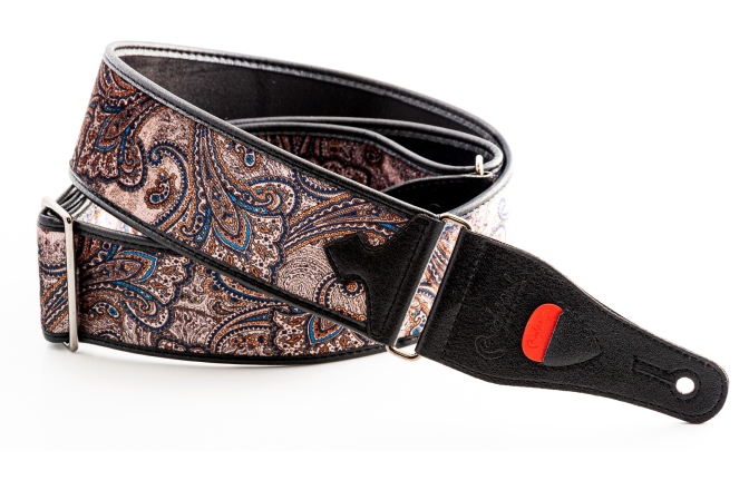 Curea chitară RightOn Paisley Velvet-60 Brown