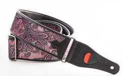 Curea chitară RightOn Paisley Velvet-60 Burgundy