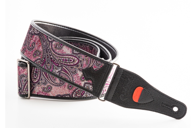Curea chitară RightOn Paisley Velvet-60 Burgundy
