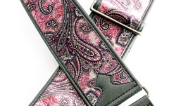 Curea chitară RightOn Paisley Velvet-60 Burgundy