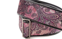Curea chitară RightOn Paisley Velvet-60 Burgundy