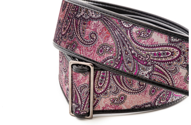 Curea chitară RightOn Paisley Velvet-60 Burgundy