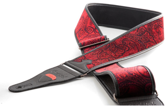 Curea chitară RightOn Paisley Velvet-60 Red