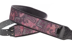Curea chitară RightOn Paisley Velvet-70 Burgundy