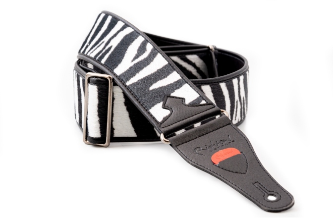 Curea chitară RightOn Zebra White