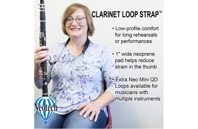 Curea clarinet Neotech Curea clarinet Clarinet Loop Strap Negru