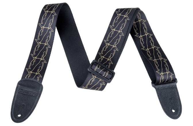 Curea de Chitară Gretsch Guitars Alternating Black Penguins Strap Gold