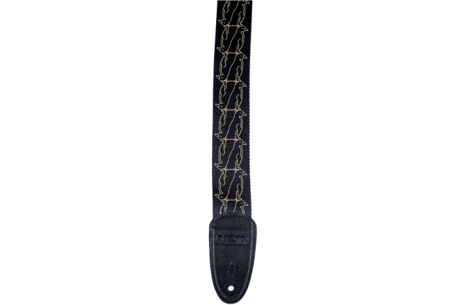 Curea de Chitară Gretsch Guitars Alternating Black Penguins Strap Gold