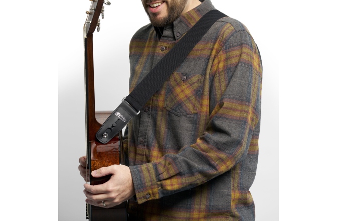 Curea de chitară Martin Guitars Strap Cotton Lock-it Black 